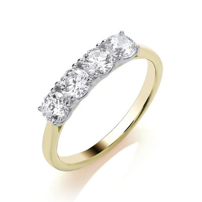 18ct Yellow Gold 1ct Diamond 4-Stone Ring