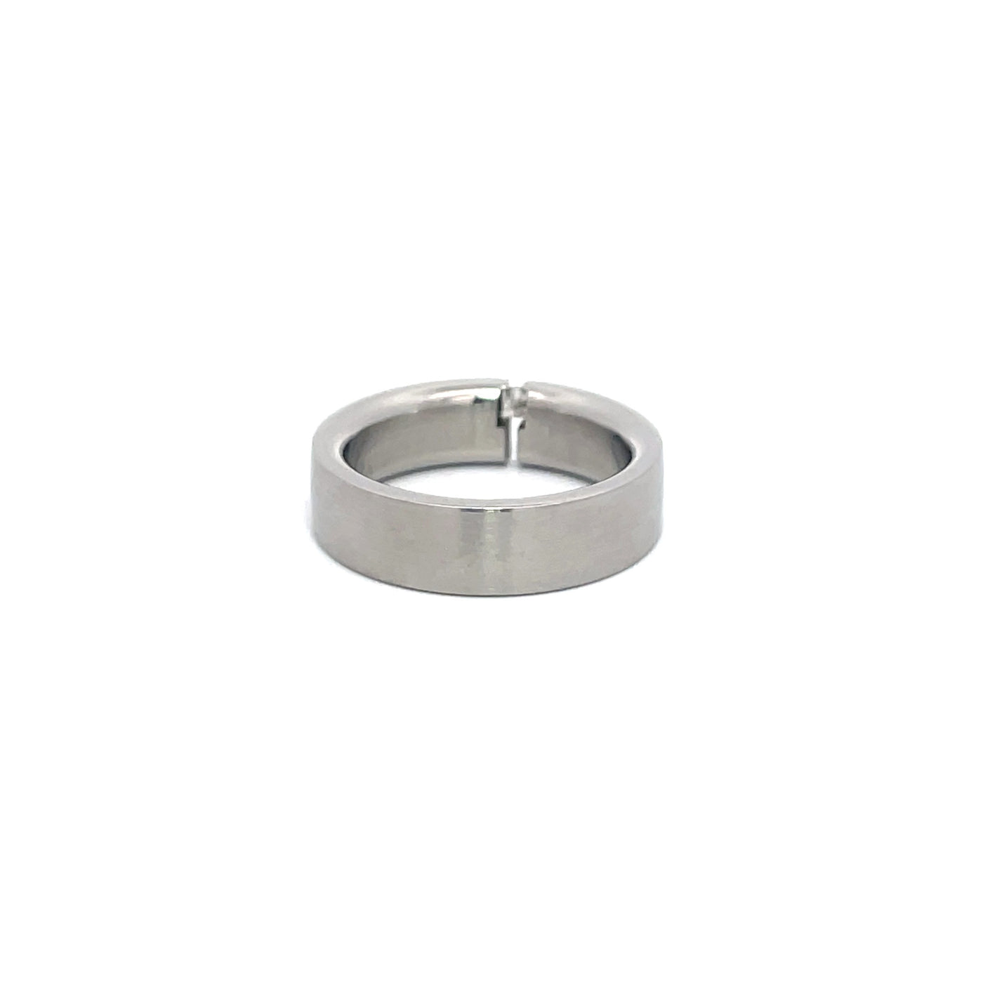 6mm Stainless Steel Tension Set Princess Cut Diamond Ring Size N 1/2