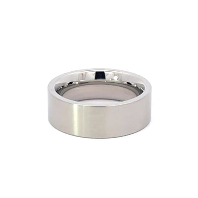 7.5mm Stainless Steel Flush Set Dot Diamond Ring - Size O