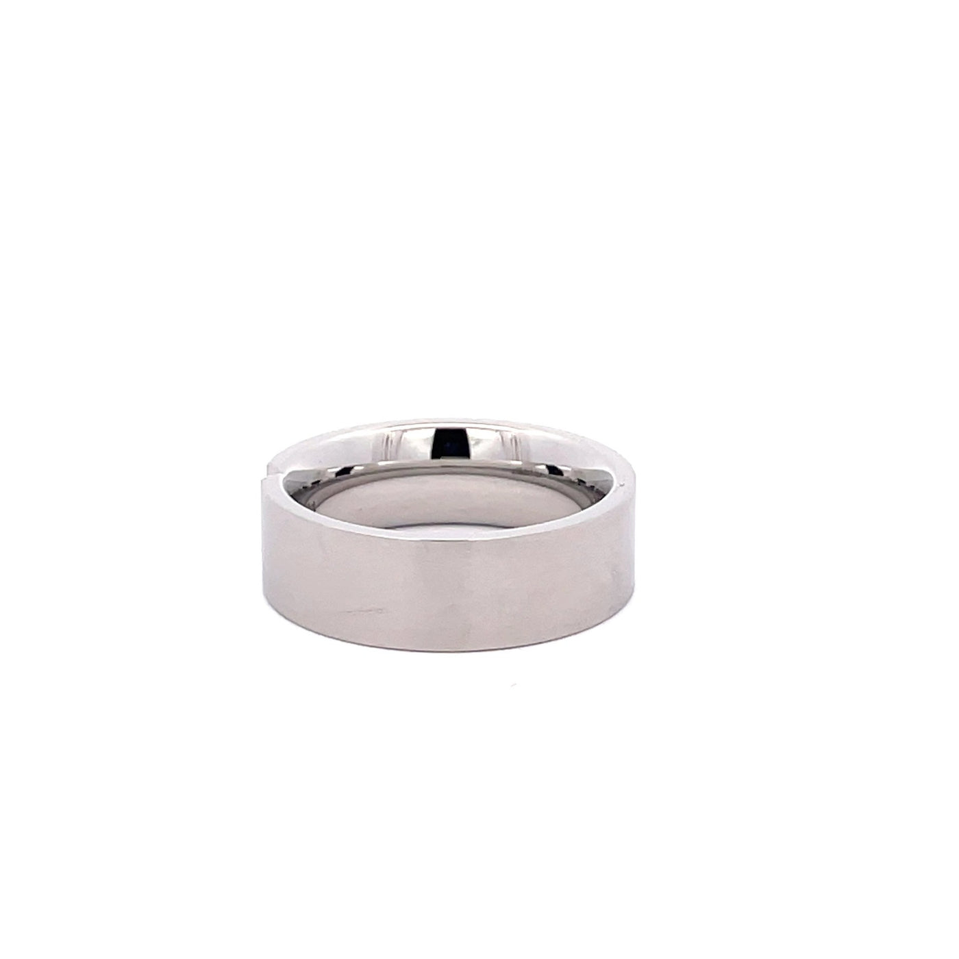 7.5mm Stainless Steel Triple Diamond Ring Size R 1/2
