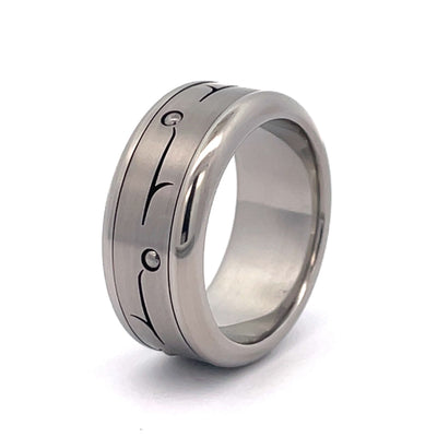 10mm Stainless Steel Spinner Ring - Size Q 1/2