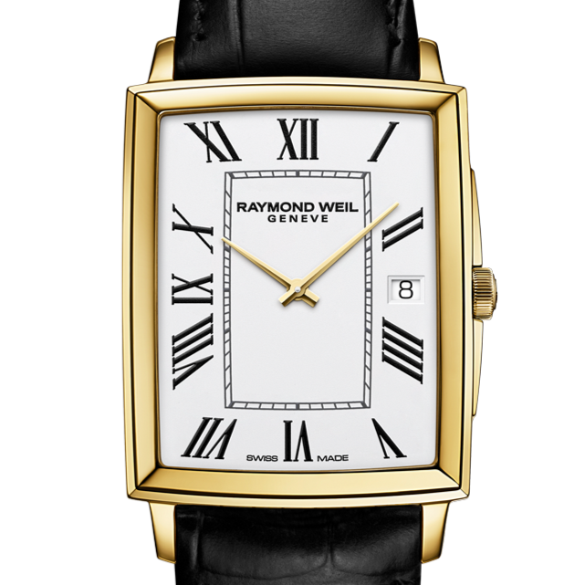 Raymond Weil Toccata Men's Rectangular Gold Strap Watch 5425-PC