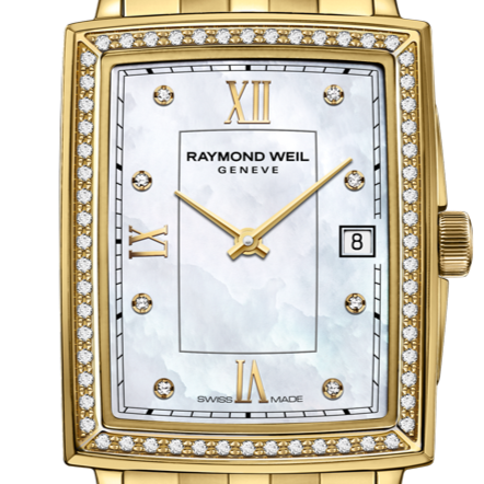 Raymond Weil Toccata Ladies 68 Diamonds Gold Quartz Rectangular Watch, 22.6 x 28.1 mm 5925-PS-00995
