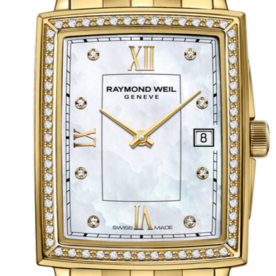 Raymond Weil Toccata Ladies 68 Diamonds Gold Quartz Rectangular Watch, 22.6 x 28.1 mm 5925-PS-00995