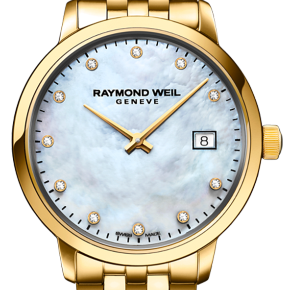 Raymond Weil Toccata Ladies Classic Gold Diamond Steel Watch, 29mm 5985-P-97081