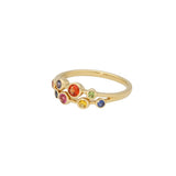18ct Yellow Gold .55pts Rainbow Sapphire Bubble Ring