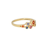 18ct Yellow Gold .55pts Rainbow Sapphire Bubble Ring