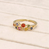 18ct Yellow Gold .55pts Rainbow Sapphire Bubble Ring