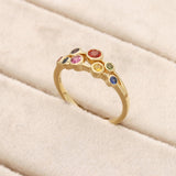 18ct Yellow Gold .55pts Rainbow Sapphire Bubble Ring