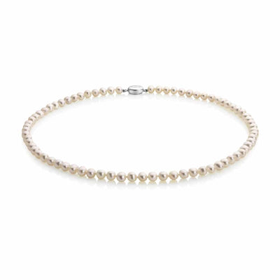 Jersey Pearl 5mm Crown (Excellent) White Freshwater Pearl 16" Necklace 1520484
