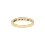 18ct Yellow Gold .28pts Square-cut Sapphire and .17pts Princess-cut Diamond Half Eternity Ring