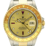 Pre‑Owned Rolex GMT-Master II "RootBeer" Ruby Serti Dial 16713 2000 Watch