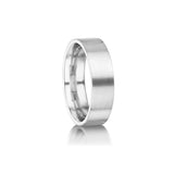 Silver 6mm Traditional Court Band with Matte Finish and Bevelled Edge