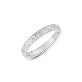 Silver 3mm Floral Patterned Band