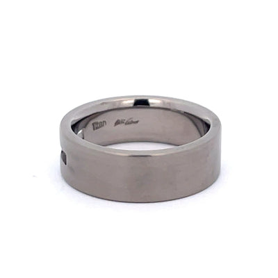 7mm Titanium Tension Set Princess Cut Diamond Ring Size R 1/2