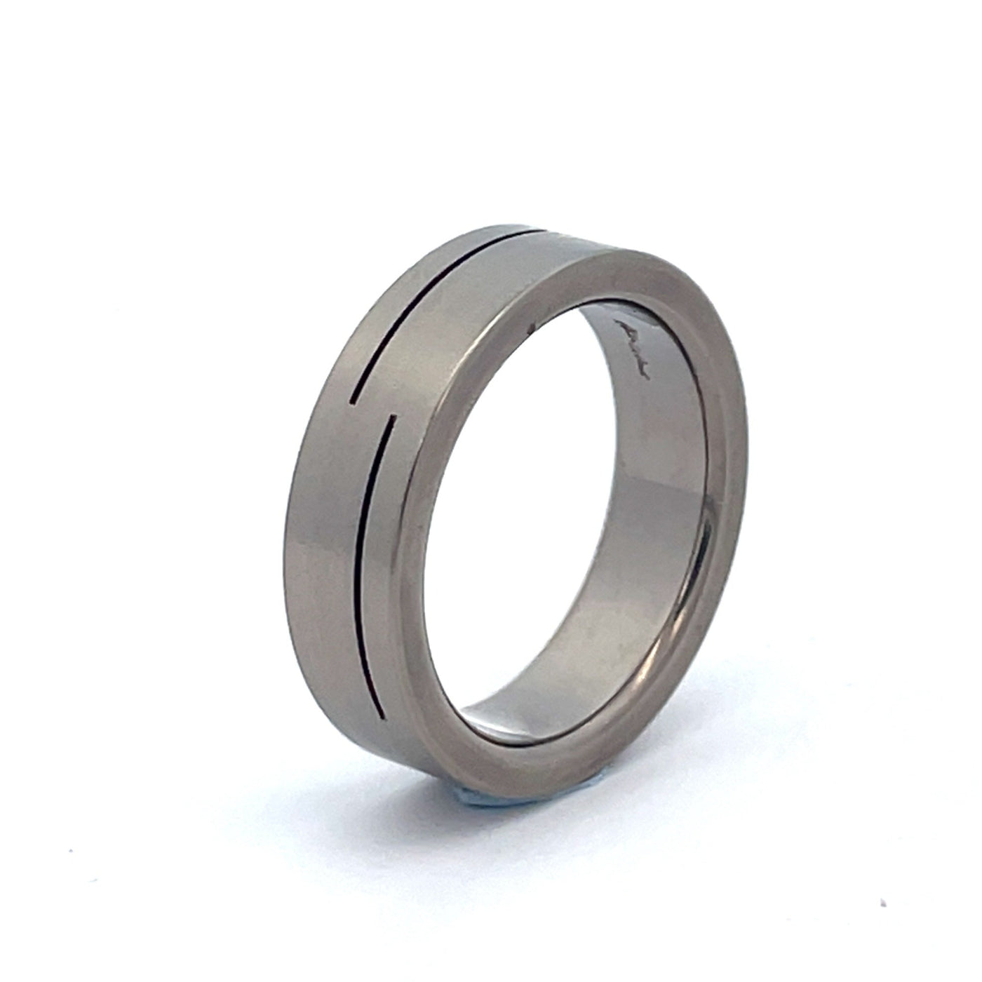 6mm Titanium Ring with Incised Line Size O