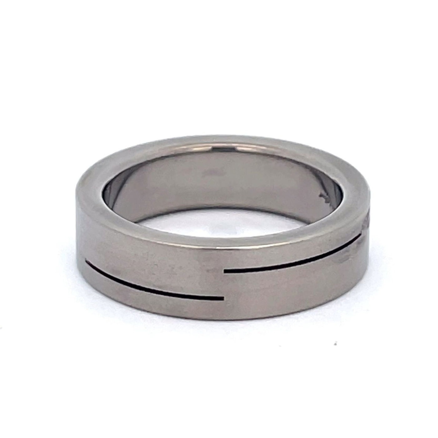 6mm Titanium Ring with Incised Line Size O