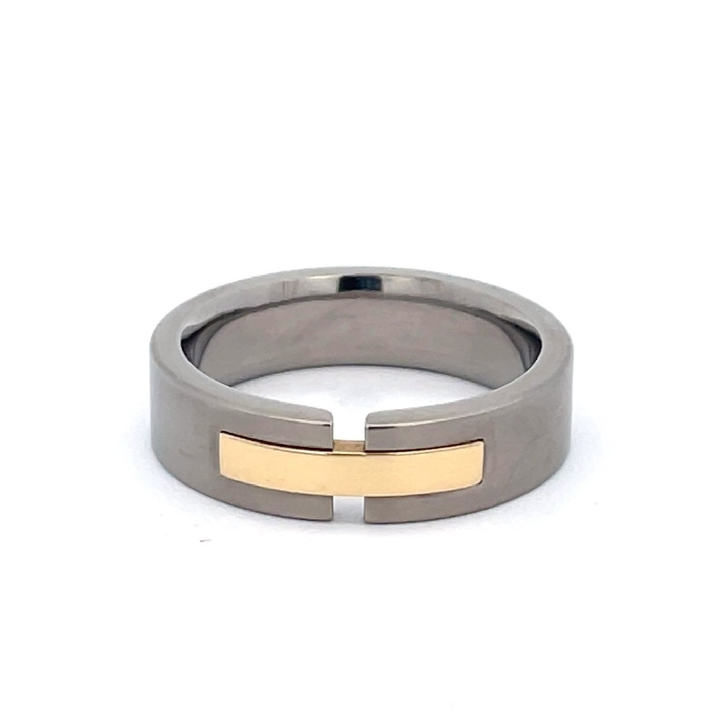 Titanium & Yellow Gold Ring Size S