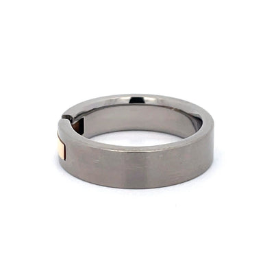 Titanium & Yellow Gold Ring Size S