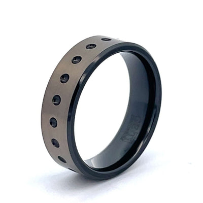 7mm Titanium & Black Zirconium GETi Ring Size T