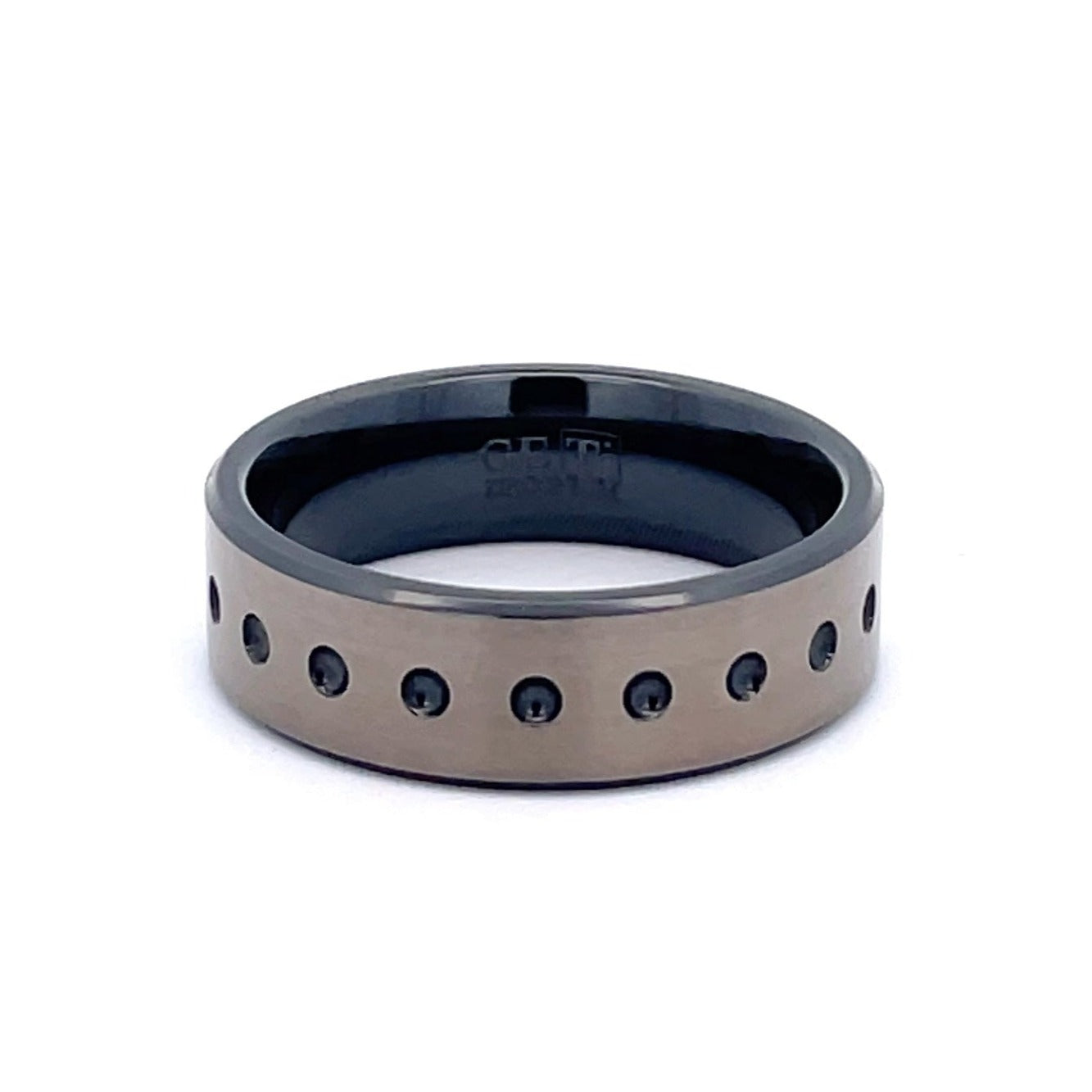 7mm Titanium & Black Zirconium GETi Ring Size T