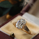 9ct Yellow Gold, Elongated Cushion Cut Laboratory-Grown Diamond Ring With Engraved Shoulders