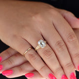 9ct Yellow Gold, Elongated Cushion Cut Laboratory-Grown Diamond Ring With Engraved Shoulders