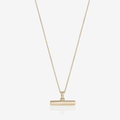 886 The Royal Mint - 886 Small T-Bar Pendant with Chain in 9ct Yellow Gold