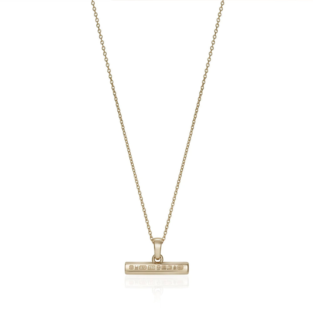886 The Royal Mint - 886 Small T-Bar Pendant with Chain in 9ct Yellow Gold
