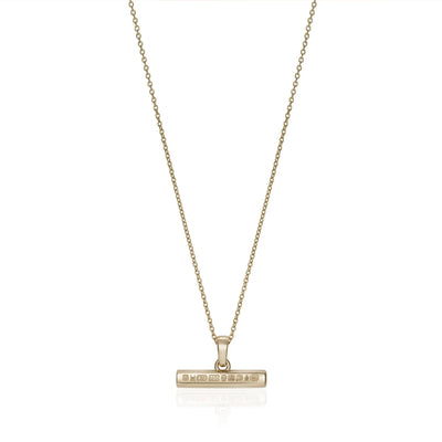 886 The Royal Mint - 886 Small T-Bar Pendant with Chain in 9ct Yellow Gold