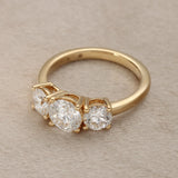 18ct Yellow Gold 2.00ct Laboratory-Grown Diamond Round Trilogy Ring