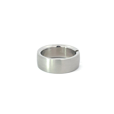 8mm Stainless Steel Tension Set Diamond Ring - Size P