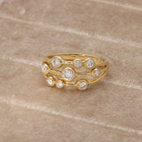 18ct Yellow Gold .52pts Round Brilliant-Cut Diamond Bubble Ring