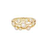 18ct Yellow Gold .52pts Round Brilliant-Cut Diamond Bubble Ring