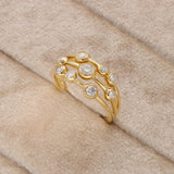 18ct Yellow Gold .52pts Round Brilliant-Cut Diamond Bubble Ring