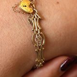 Preowned 9ct Bi-colour Celtic Motif Gate Bracelet