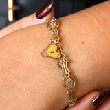 Preowned 9ct Bi-colour Celtic Motif Gate Bracelet