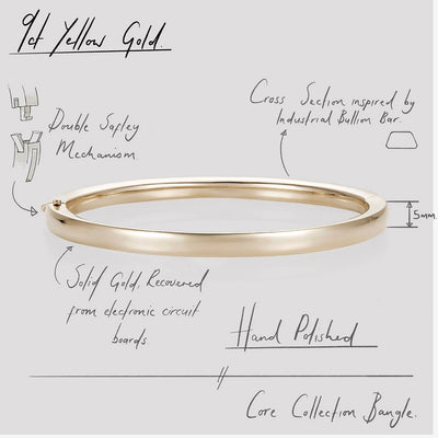 886 The Royal Mint - 886 Bangle in 9ct Yellow Gold - Medium