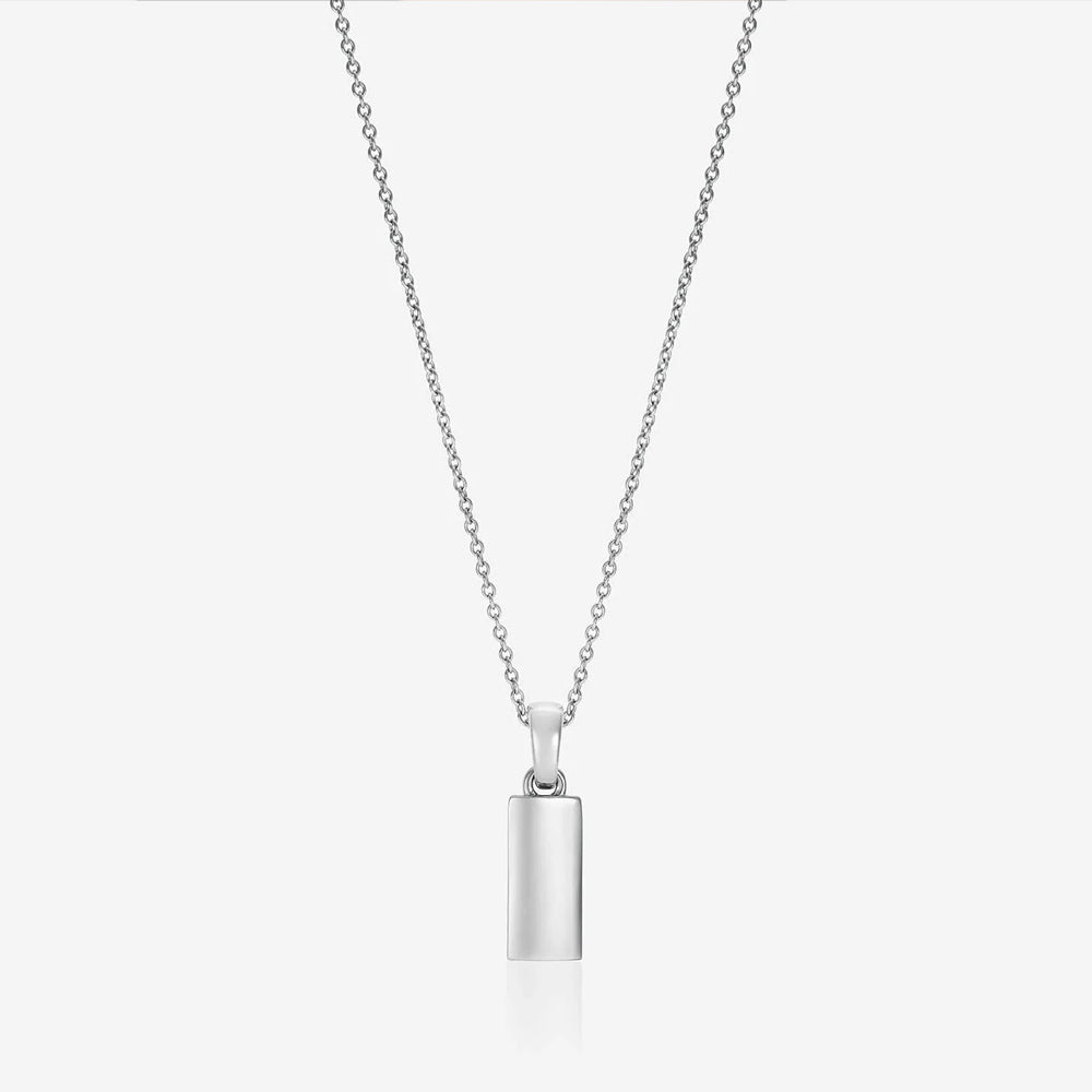 886 The Royal Mint - 886 Small Bar Pendant with Chain in Sterling Silver