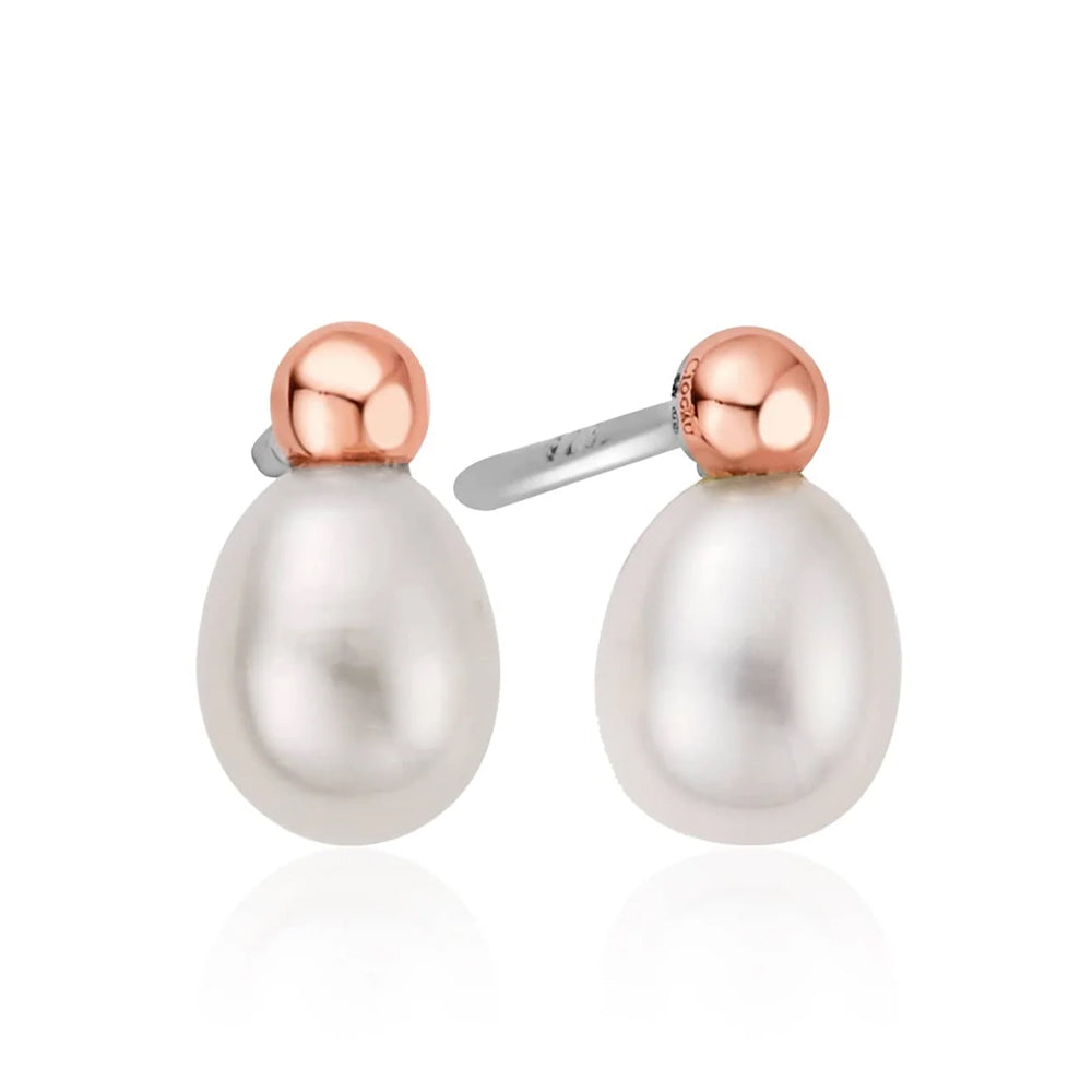 Clogau Welsh Beachcomber Silver and Pearl Stud Earrings 3SBCH0632