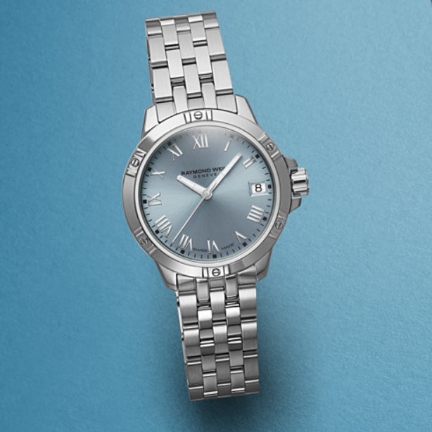 Raymond Weil Tango Classic Ladies Quartz Blue Dial Steel Date Watch, 30mm 5960-ST-00500