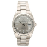 Pre-Owned Rolex White Gold Diamond Dial Day-Date 118209 2002 Watch