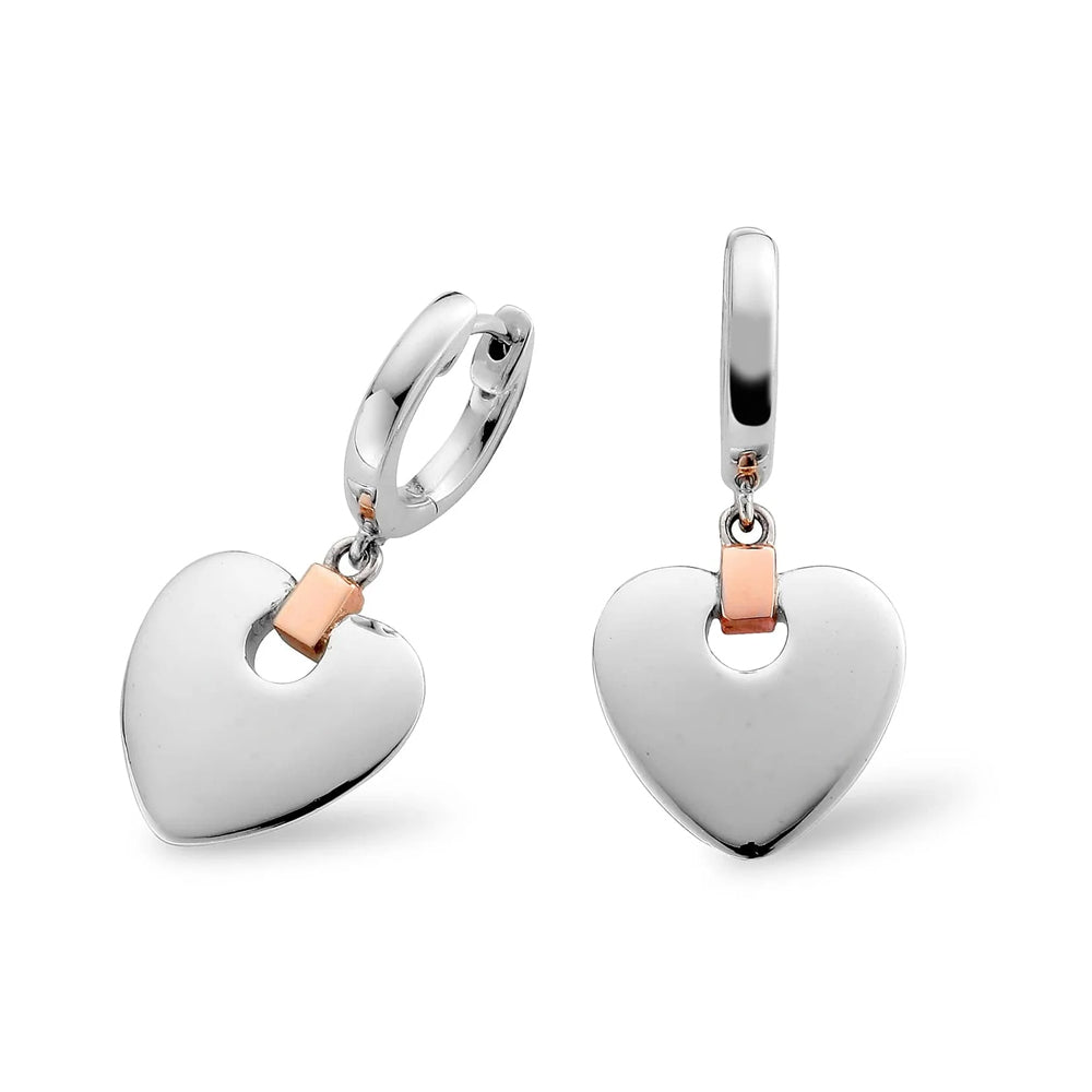 Clogau Cariad Silver Heart Drop Earrings 3SCDE010