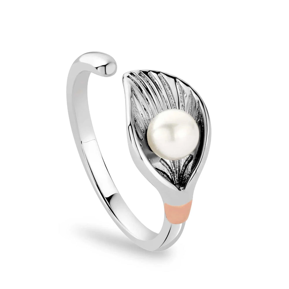 Clogau Beachcomber Shell Silver and Pearl Ring 3SLYV0792