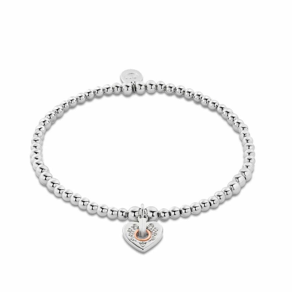 Clogau Cariad Sparkle Silver Heart Affinity Bracelet 3SBB85S