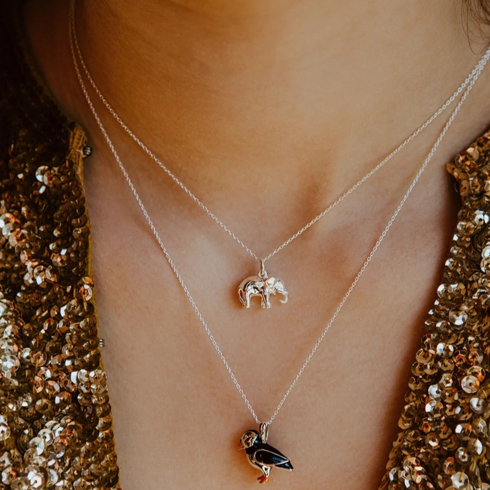 Reeves Reeves Silver Elephant Necklace BB150