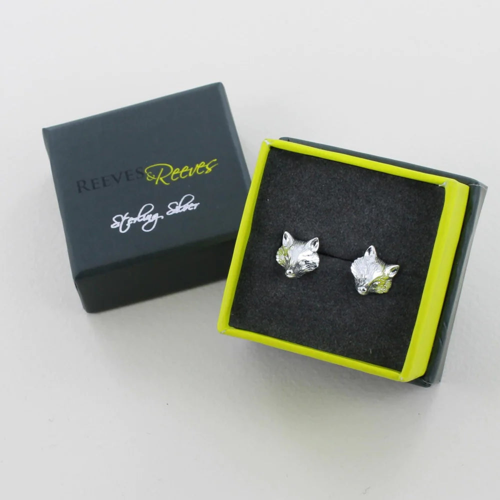 Reeves & Reeves Silver Fox Stud Earrings BB92