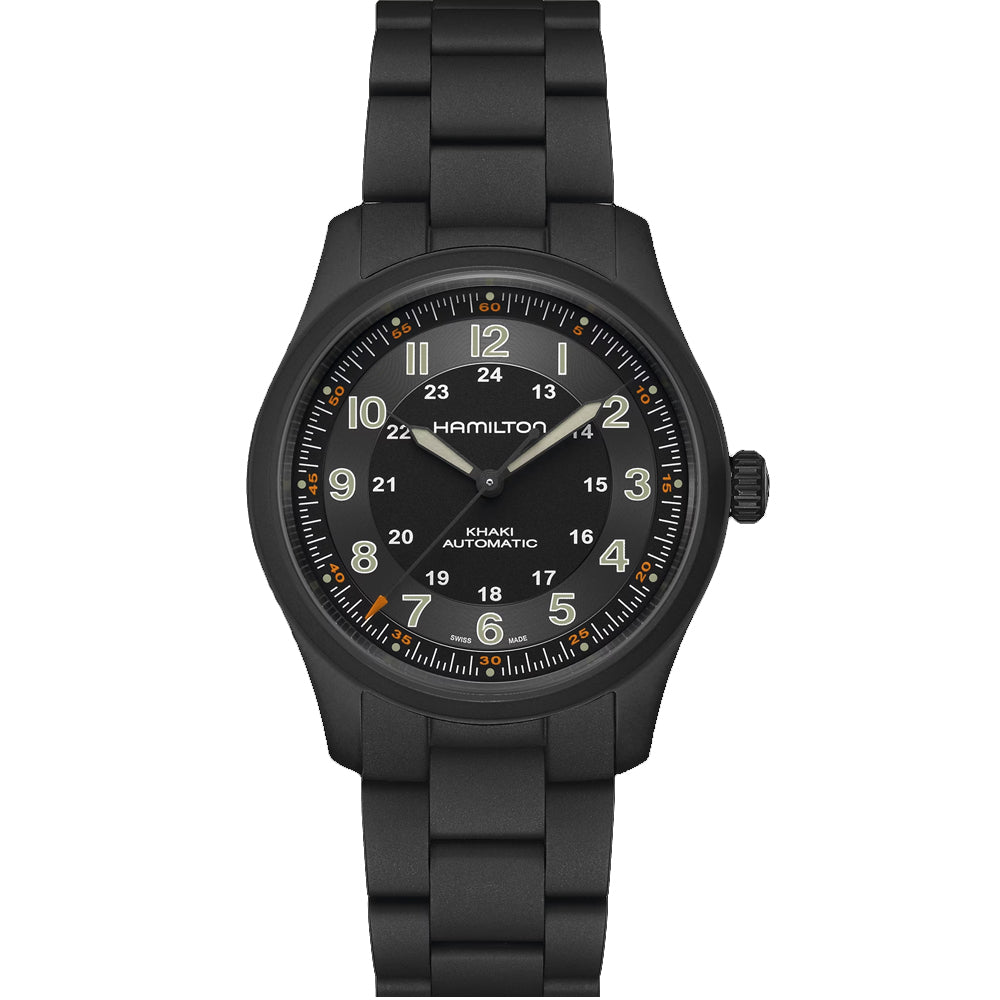 Hamilton Khaki Field Titanium Black PVD Watch, Automatic, 38mm H70215130