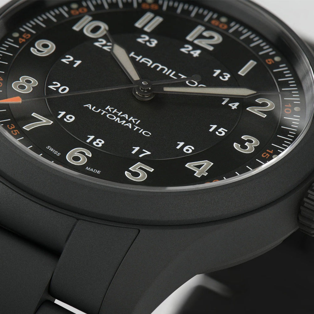 Hamilton Khaki Field Titanium Black PVD Watch, Automatic, 38mm H70215130