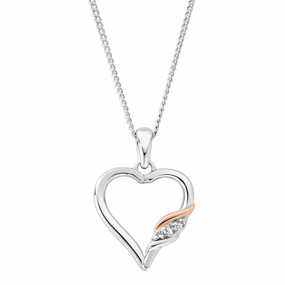 Clogau Past Present Future Silver Heart Necklace 3SPPF0647